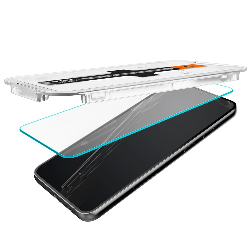 Фолио за защита на екрана Spigen GlastR EZ FIT за Samsung Galaxy S23 S911, закалено стъкло, пълно залепване, комплект от 2 броя AGL05958