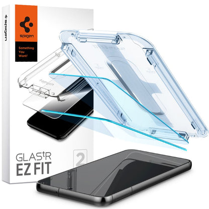 Фолио за защита на екрана Spigen GlastR EZ FIT за Samsung Galaxy S23 S911, закалено стъкло, пълно залепване, комплект от 2 броя AGL05958