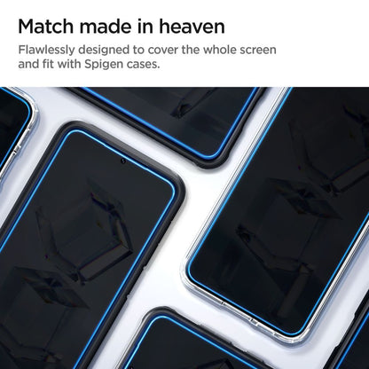Фолио за защита на екрана Spigen GlastR EZ FIT за Samsung Galaxy S23 S911, закалено стъкло, пълно залепване, комплект от 2 броя AGL05958