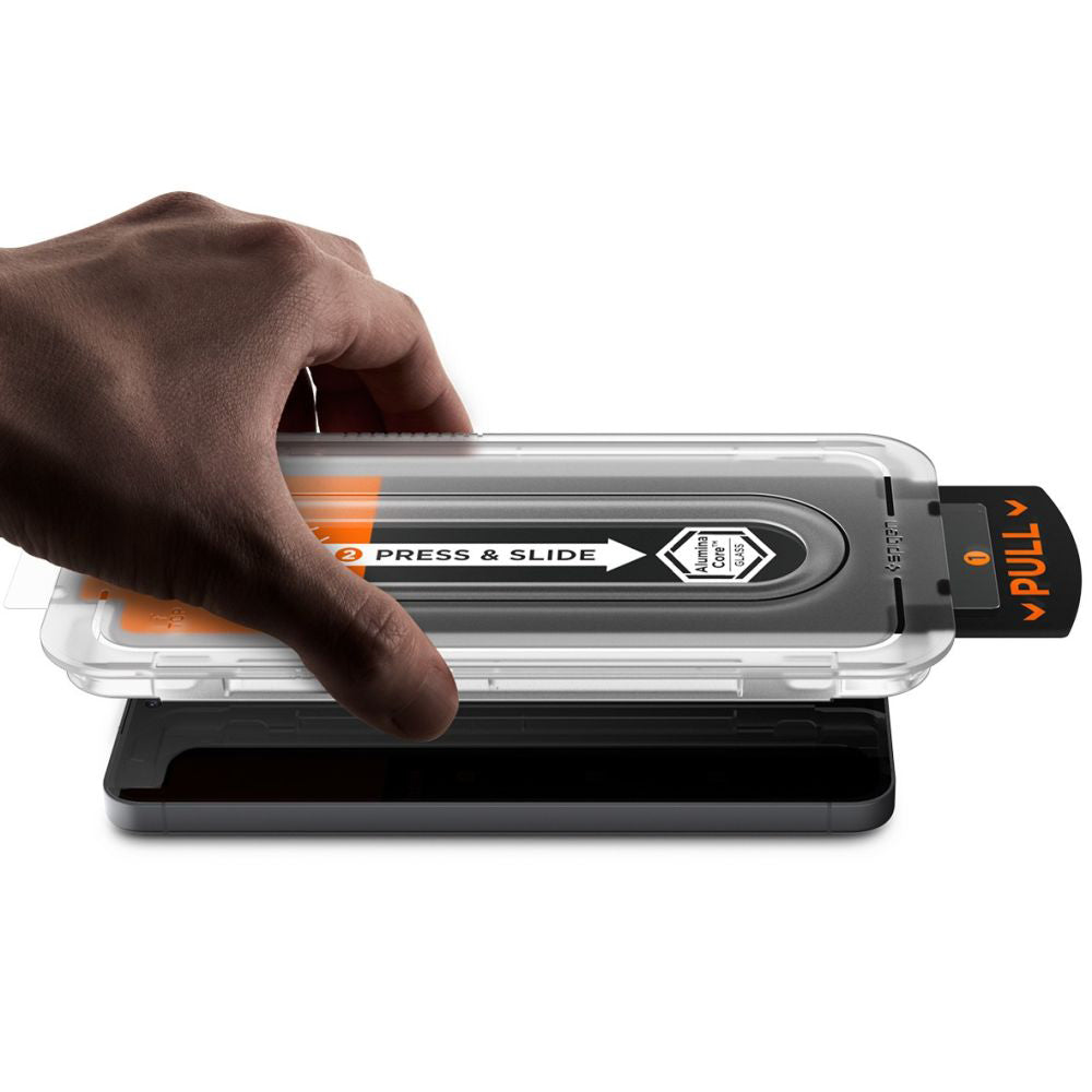 Spigen GlastR EZ FIT Pro HD Screen Protector for Samsung Galaxy S25 FE, Tempered Glass, Full Glue, Set of 2 Pieces