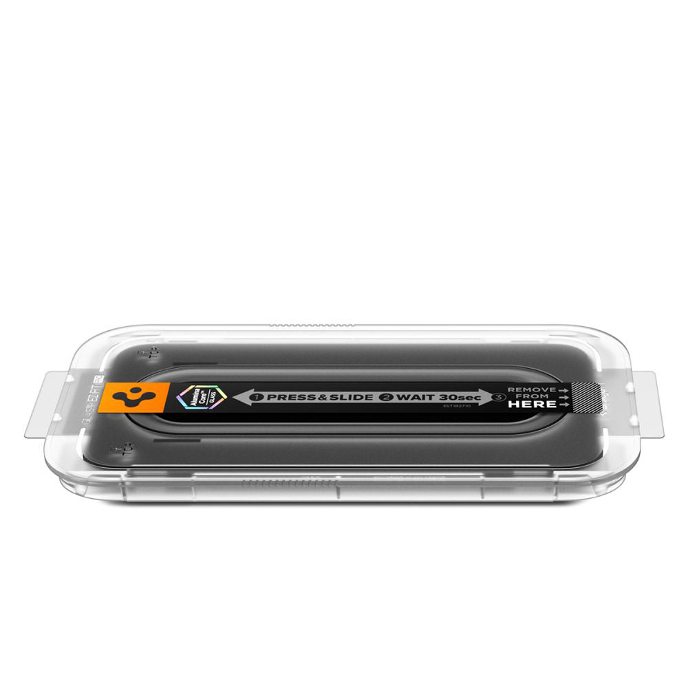 Защитно фолио за екран Spigen GlastR EZ FIT Pro за Apple iPhone 17 Pro / 17 / 16 Pro, закалено стъкло, Full Glue
