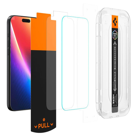 Защитно фолио за екран Spigen GlastR EZ FIT Pro за Apple iPhone 17 Pro Max / 16 Pro Max, закалено стъкло, Full Glue