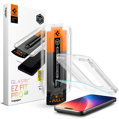 Защитно фолио за екран Spigen GlastR EZ FIT Pro за Apple iPhone 17 Pro Max / 16 Pro Max, закалено стъкло, Full Glue