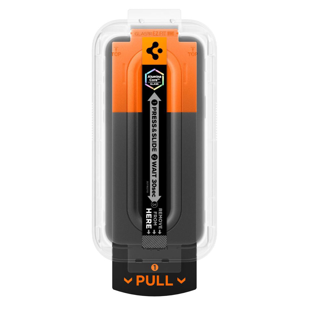 Защитно фолио за екран Spigen GlastR EZ FIT Pro за Apple iPhone 17 Pro Max / 16 Pro Max, закалено стъкло, Full Glue