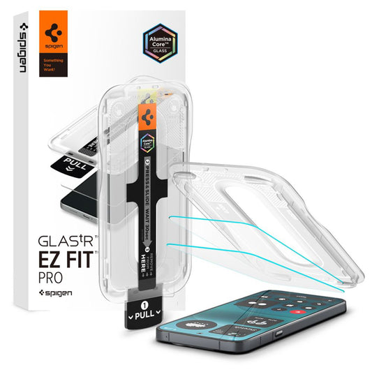 Протектор за екран Spigen GlastR EZ FIT Pro за Nothing Phone (4a) Pro, закалено стъкло, пълно залепване, комплект 2 броя AGL11681