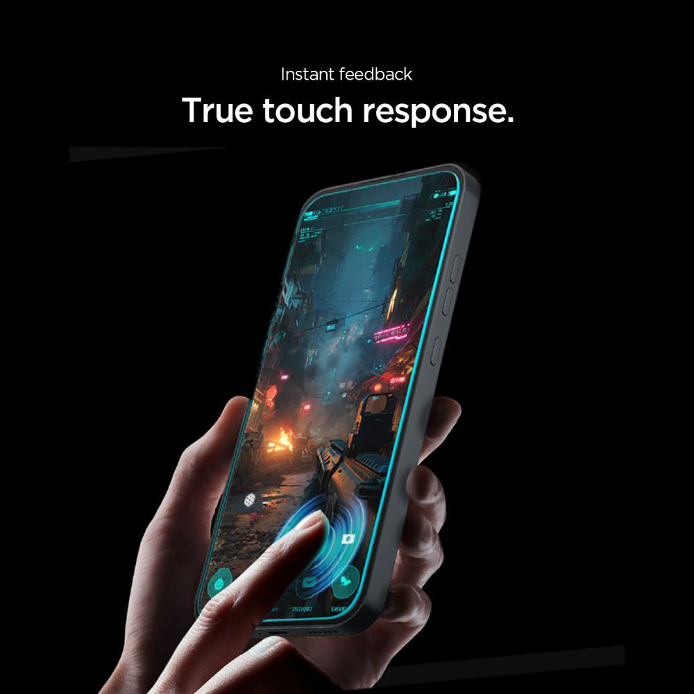 Протектор за екран Spigen GlastR EZ FIT Pro за Nothing Phone (4a), закалено стъкло, пълно залепване, комплект от 2 броя AGL11682
