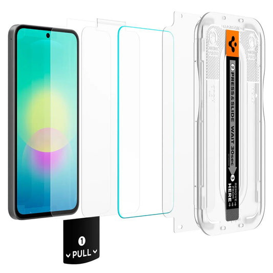 Протектор за екран Spigen GlastR EZ FIT Pro за Samsung Galaxy A27 5G, закалено стъкло, пълно залепване, комплект 2 броя AGL11809