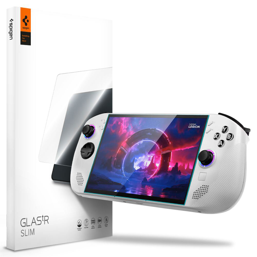 Защитно фолио за екран Spigen GlastR Slim за Lenovo Legion Go S, Закалено стъкло, Пълно лепило, Комплект 2 броя AGL09773