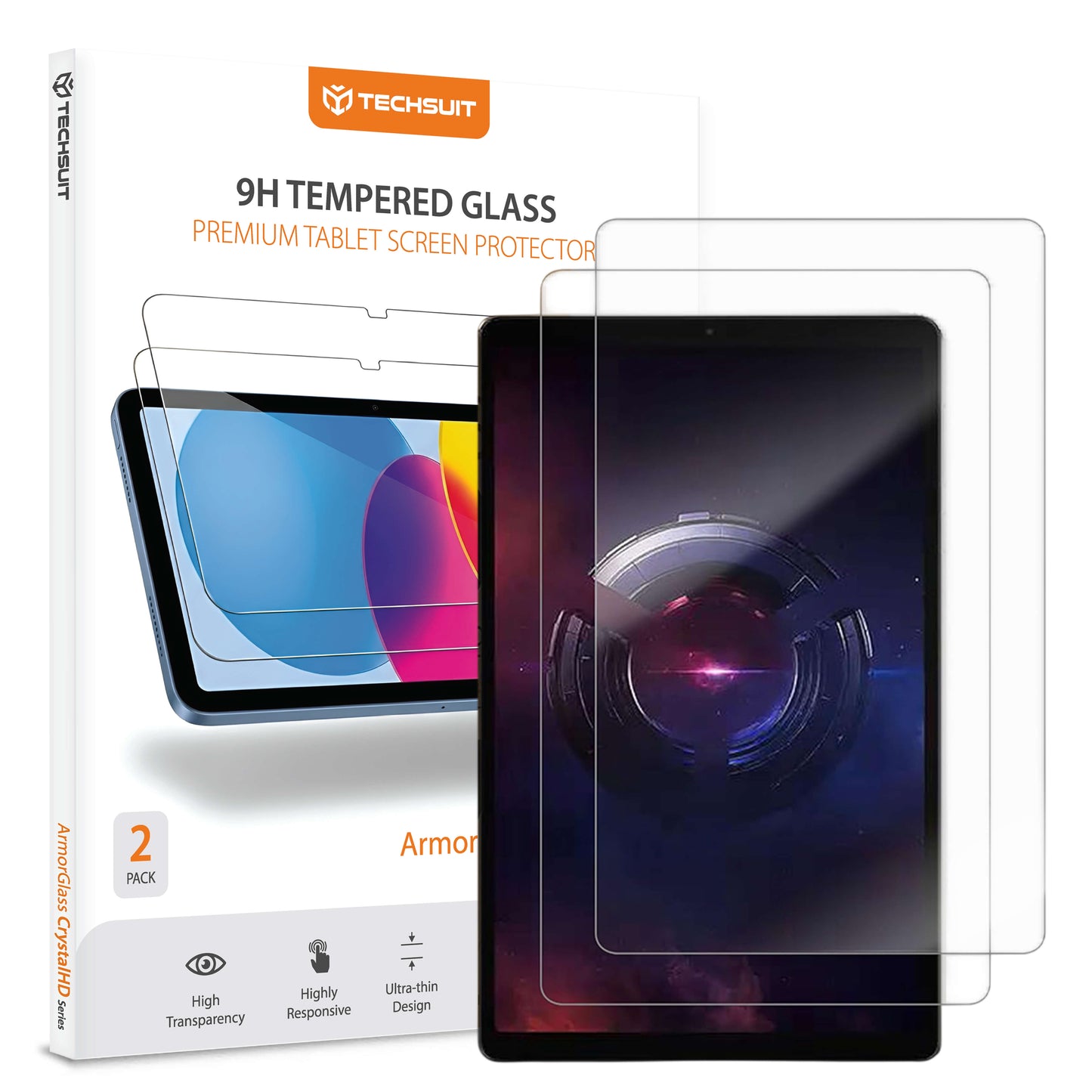 Протектор за екран Techsuit ArmorGlass CrystalHD за Lenovo Legion Y700 (Gen 5), закалено стъкло, пълно залепване, комплект от 2 броя
