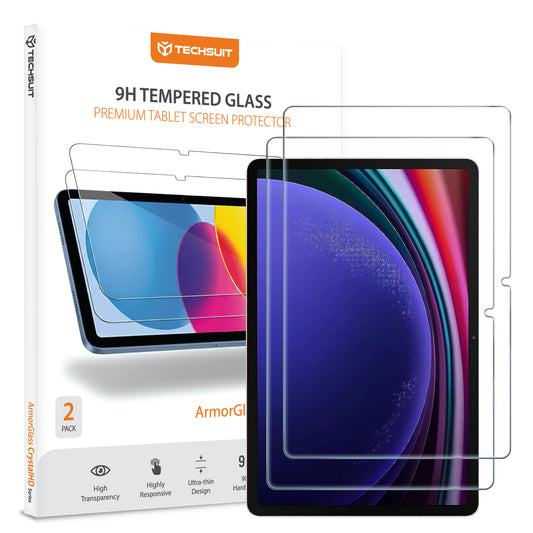 Защитно фолио за екран Techsuit ArmorGlass CrystalHD за Samsung Galaxy Tab S10 Lite / Tab S10 FE, закалено стъкло, пълно залепване, комплект от 2 броя