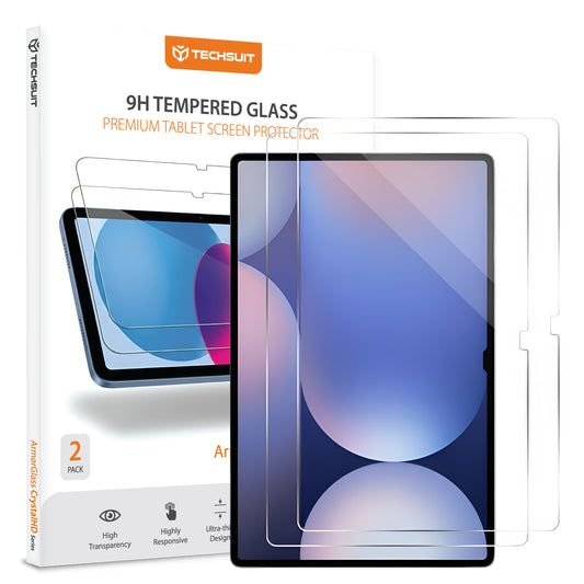 Фолио за защита на екрана Techsuit ArmorGlass CrystalHD за Samsung Galaxy Tab S10+ / Tab S9 FE+, закалено стъкло, Full Glue, комплект 2 броя