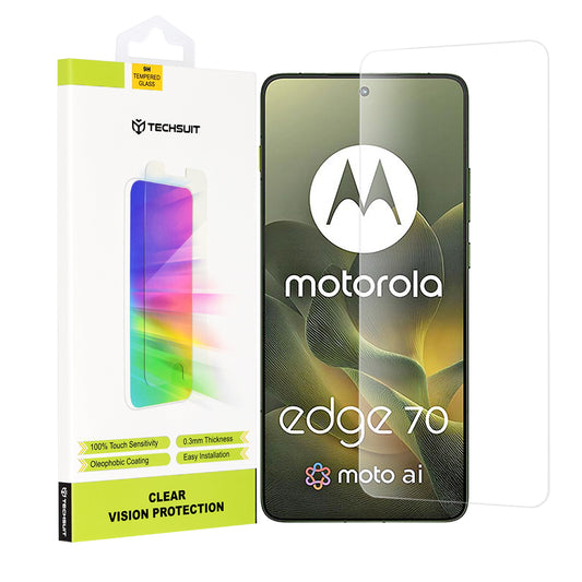 Защитно фолио Techsuit Clear Vision за Motorola Edge 70, закалено стъкло, Full Glue
