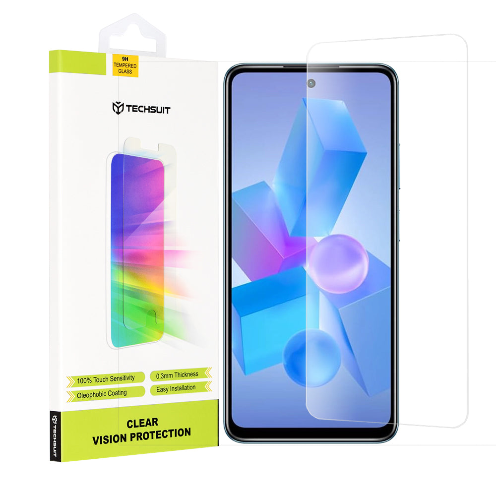 Протектор за екран Techsuit Clear Vision за Tecno Spark 20 Pro / Pova 5 Pro / Hot 40 / Hot 40 Pro, закалено стъкло, пълно залепване