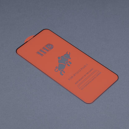 Протектор за екран Techsuit M2 за Apple iPhone 17e / 16e / 14 / 13 Pro, закалено стъкло, пълно залепване, 111D, черен