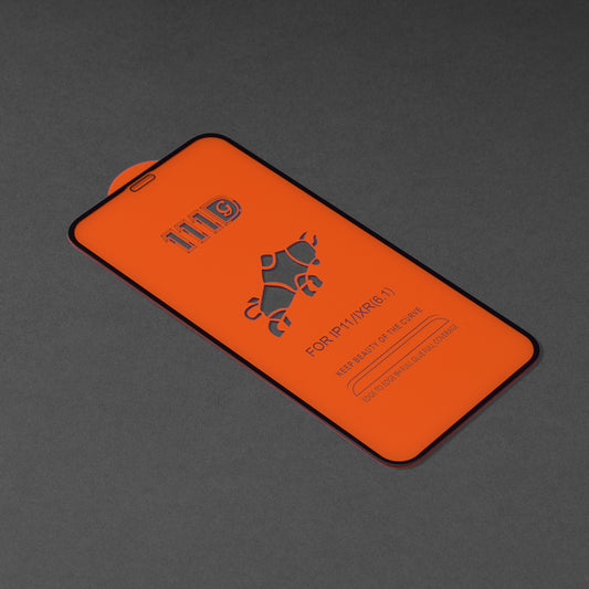 Протектор за екран Techsuit за Apple iPhone 11 / XR, закалено стъкло, пълно залепване, 111D, черен