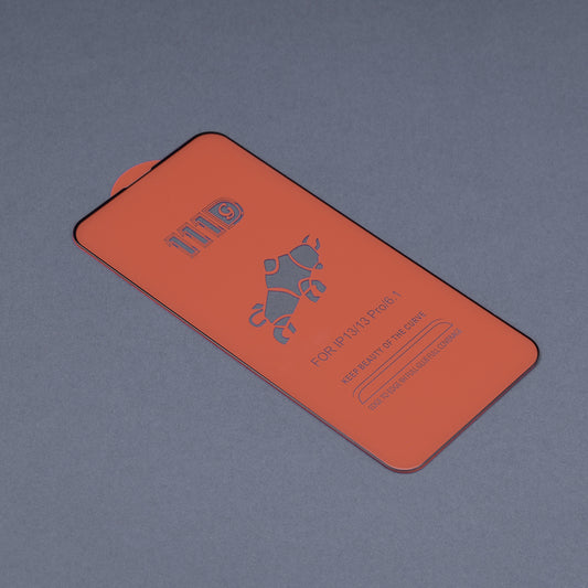 Протектор за екран Techsuit за Apple iPhone 13 mini, закалено стъкло, Full Glue, 111D, черен