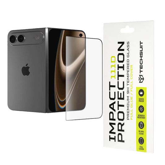 Протектор за екран Techsuit за Apple iPhone Duo, закалено стъкло, Full Glue, 111D, черен