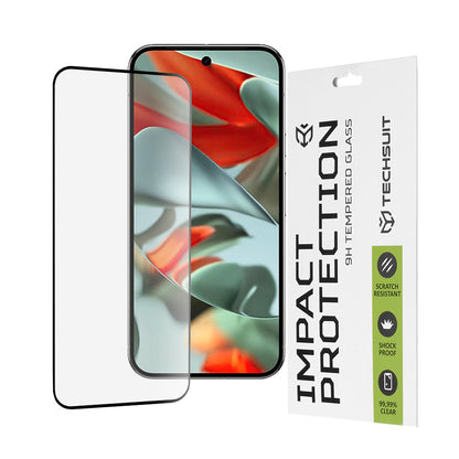 Протектор за екран Techsuit за Google Pixel 9 Pro XL, закалено стъкло, пълно залепване, 111D, черен