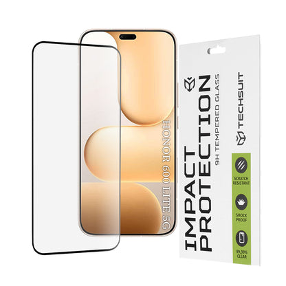 Защитно фолио Techsuit за Honor 600 Lite, закалено стъкло, Full Glue, 111D, черно