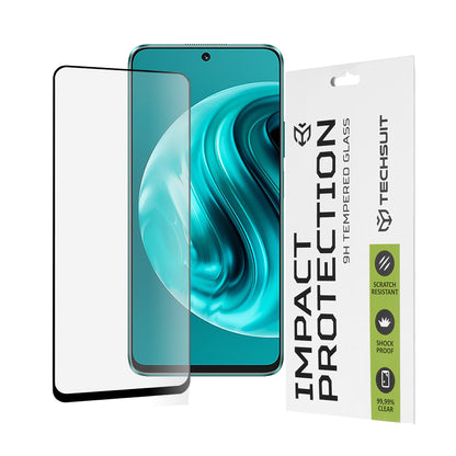 Протектор за екран Techsuit за Huawei nova 13i / nova 12i, закалено стъкло, пълно залепване, 111D, черен