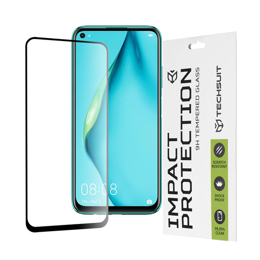Протектор за екран Techsuit за Huawei P40 lite 4G / P20 lite (2019), закалено стъкло, Full Glue, 111D, черен