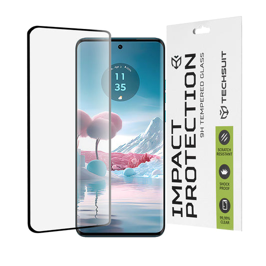 Протектор за екран Techsuit за Motorola Edge 40 Neo, закалено стъкло, пълно залепване, 111D, черен