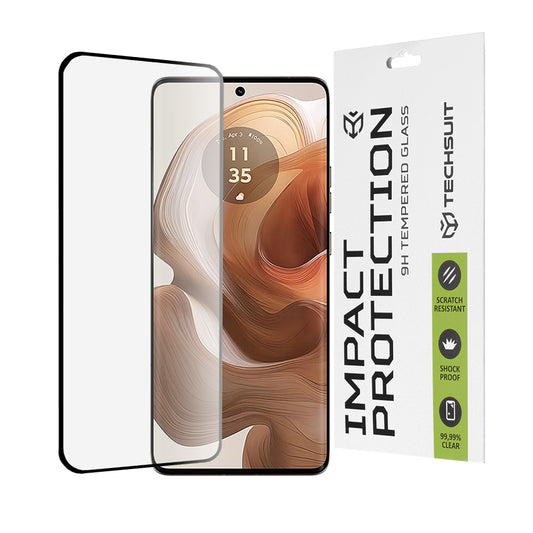 Протектор за екран Techsuit за Motorola Edge 50 Ultra, закалено стъкло, Full Glue, 111D, черен