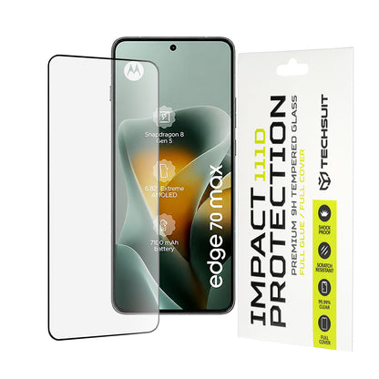 Протектор за екран Techsuit за Motorola Edge 70 Max, закалено стъкло, пълно залепване, 111D, черен