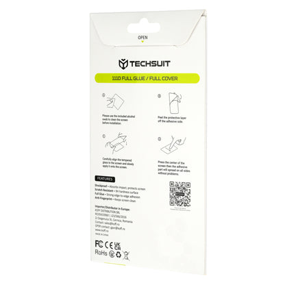 Протектор за екран Techsuit за Motorola Edge 70 Max, закалено стъкло, пълно залепване, 111D, черен
