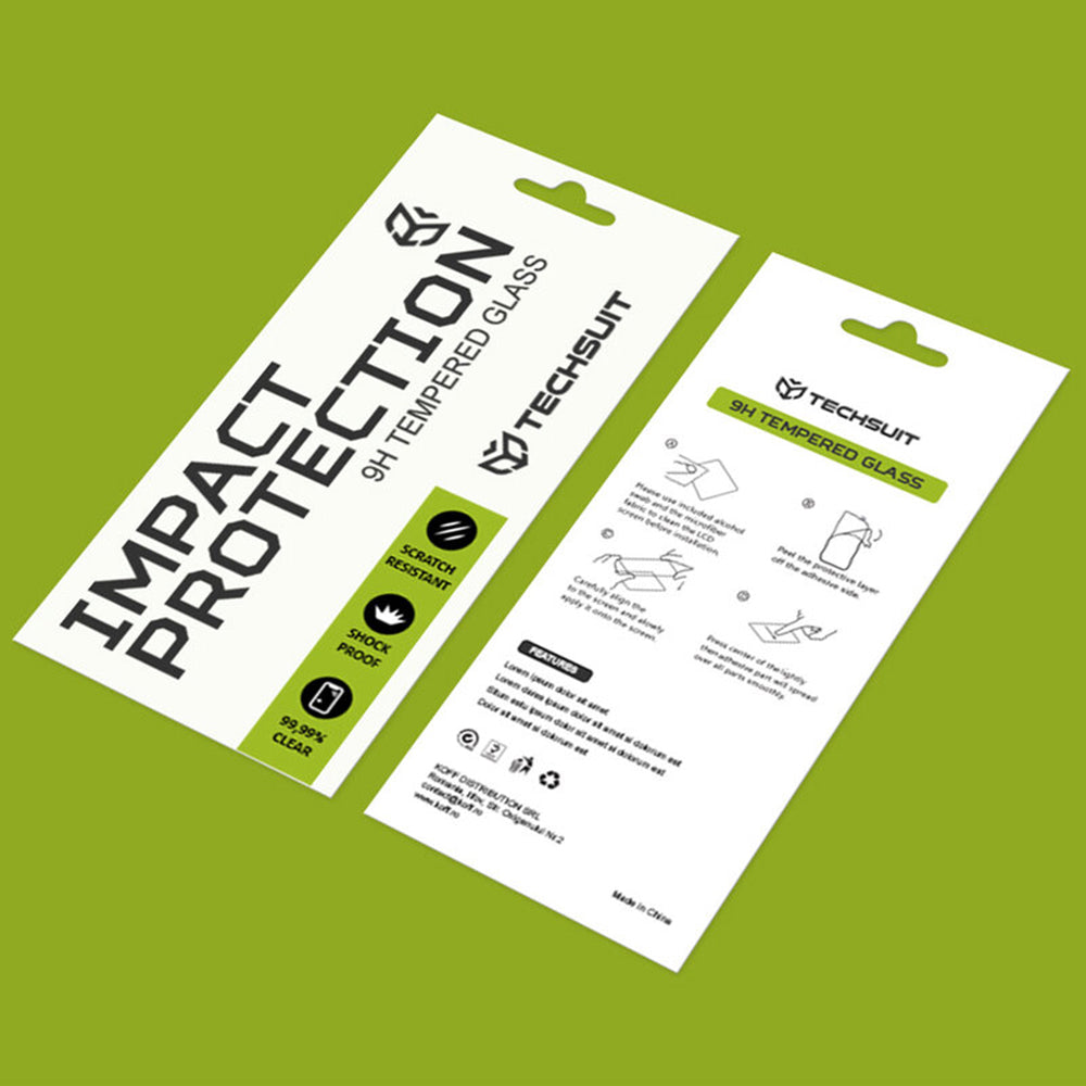 Защитно фолио Techsuit за екран на Motorola Moto G06 Power / G06, закалено стъкло, Full Glue, 111D, черно