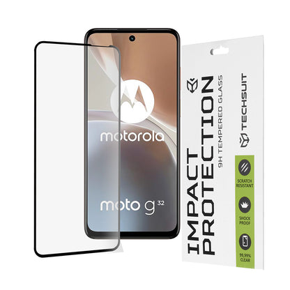 Протектор за екран Techsuit за Motorola Moto G32, закалено стъкло, Full Glue, 111D, черен