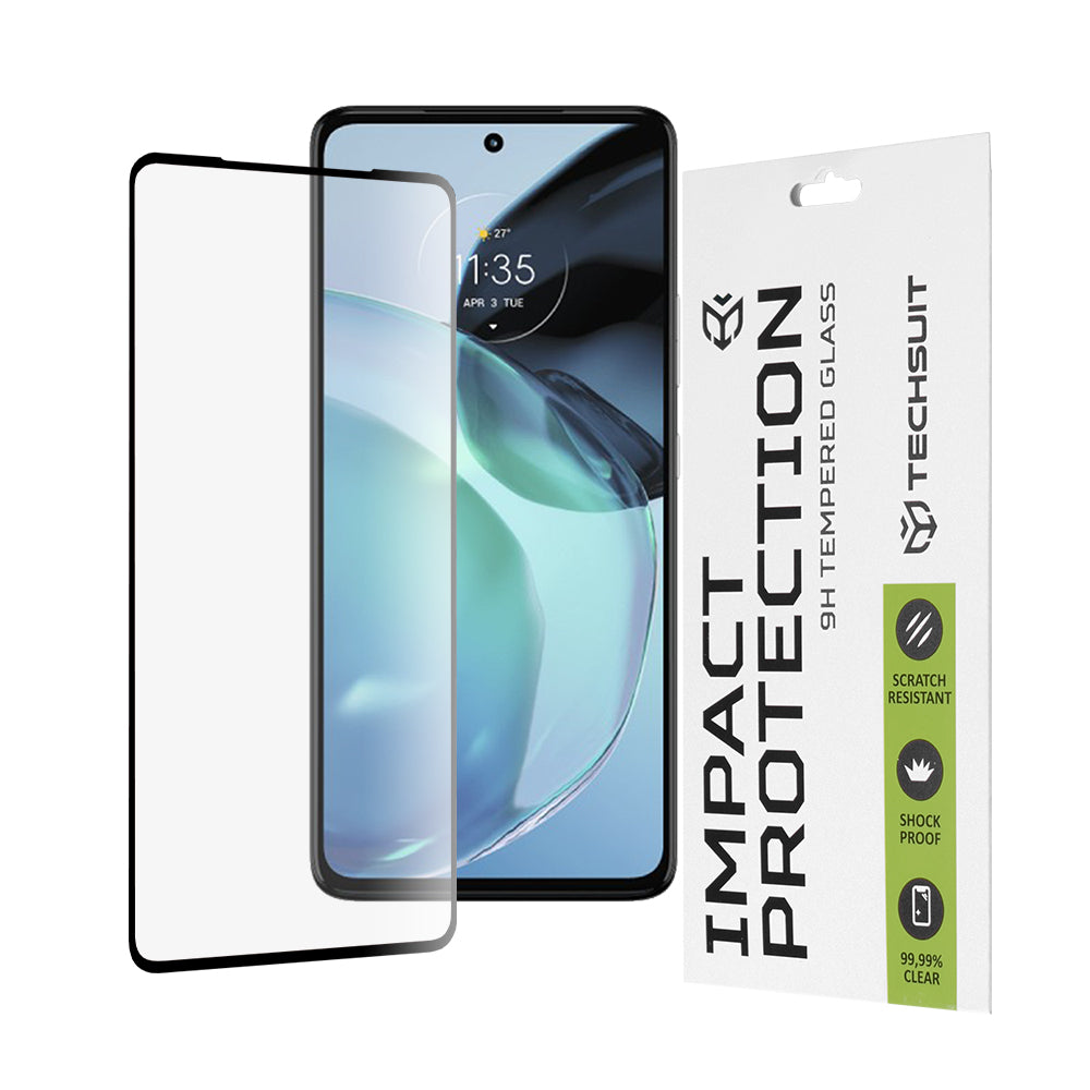 Протектор за екран Techsuit за Motorola Moto G72, закалено стъкло, Full Glue, 111D, черен