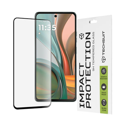 Протектор за екран Techsuit за Motorola Moto G75, закалено стъкло, Full Glue, 111D, черен