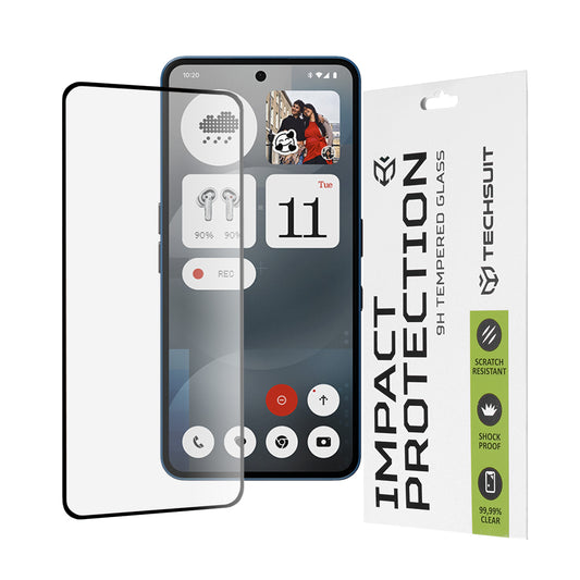 Протектор за екран Techsuit за Nothing Phone (3a) / Phone (3a) Pro, закалено стъкло, Full Glue, 111D, черен