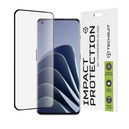 Протектор за екран Techsuit за OnePlus Ace 2 Pro / Ace 2 / 11R / 11 / 10 Pro, закалено стъкло, пълно залепване, 111D, черен