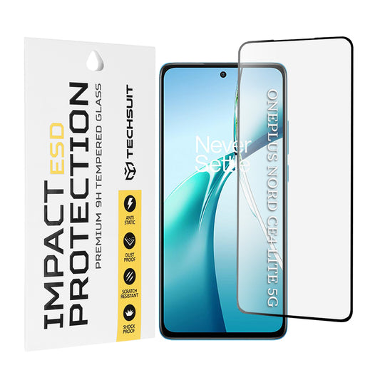 Протектор за екран Techsuit за OnePlus Nord CE4 Lite, закалено стъкло, пълно залепване, черен