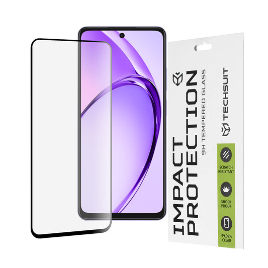 Протектор за екран Techsuit за Oppo A3 4G / A3 5G, закалено стъкло, Full Glue, 111D, черен
