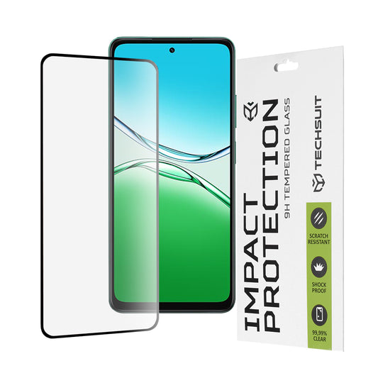 Протектор за екран Techsuit за Oppo A5 4G, закалено стъкло, Full Glue, 111D, черен