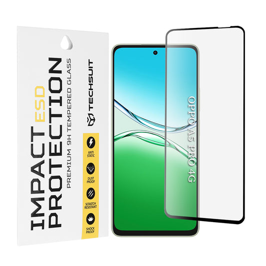 Techsuit Screen Protector Film for Oppo A5 Pro 4G / A5 Pro, Tempered Glass, Full Glue, Black