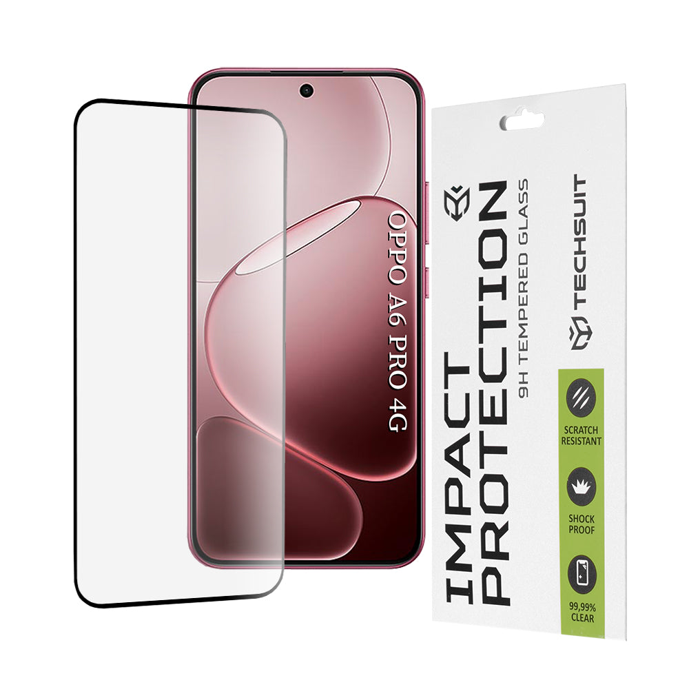 Защитно фолио Techsuit за екран за Oppo A6 Pro 5G / A6 Pro 4G, закалено стъкло, Full Glue, 111D, черно