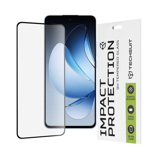 Протектор за екран Techsuit за Oppo Reno13, закалено стъкло, пълно залепване, 111D, черен