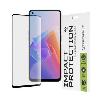 Протектор за екран Techsuit за Oppo Reno8 Lite / Reno7 / Reno7 Lite / Oneplus Nord N20 5G, закалено стъкло, пълно залепване, 111D, черен
