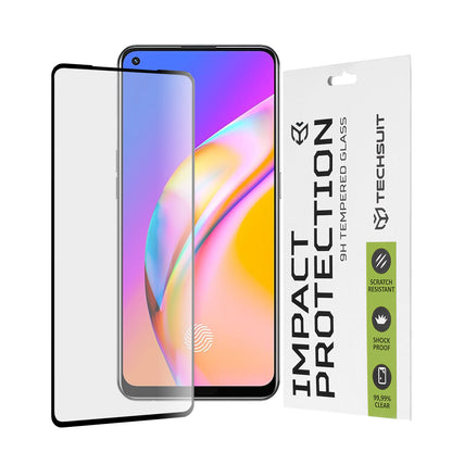 Протектор за екран Techsuit за Realme 9 / 9 Pro+ / Oppo Find X5 Lite / Reno7 5G / A94, закалено стъкло, пълно залепване, 111D, черен
