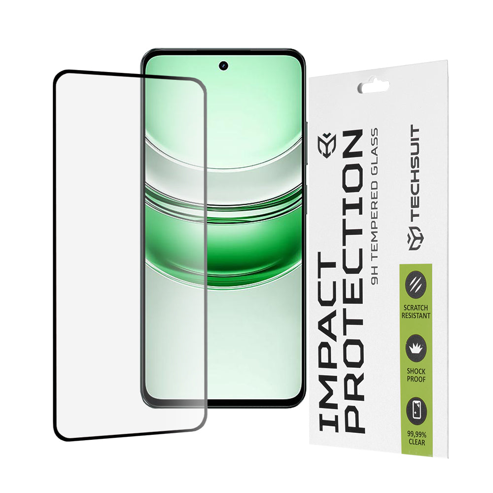 Techsuit Screen Protector Film for Realme C71, Tempered Glass, Full Glue, 111D, Black