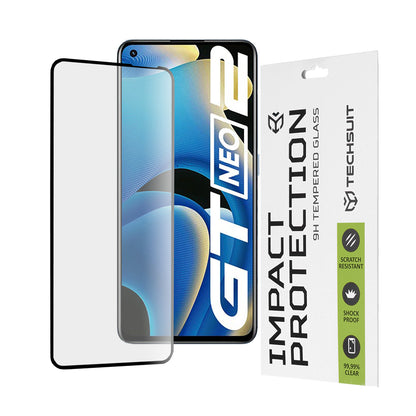 Протектор за екран Techsuit за Realme GT Neo 3T / GT2 / GT Neo2, закалено стъкло, пълно залепване, 111D, черен