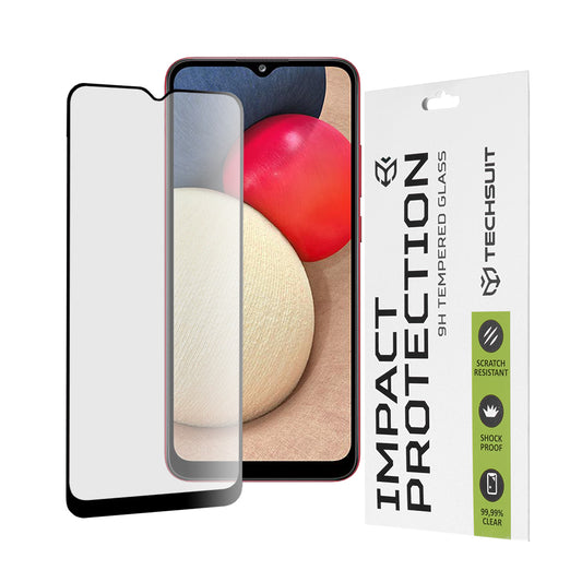 Протектор за екран Techsuit за Samsung Galaxy A04e A042 / M04 M045 / A03 A035 / A03 Core A032, закалено стъкло, пълно залепване, 111D, черен