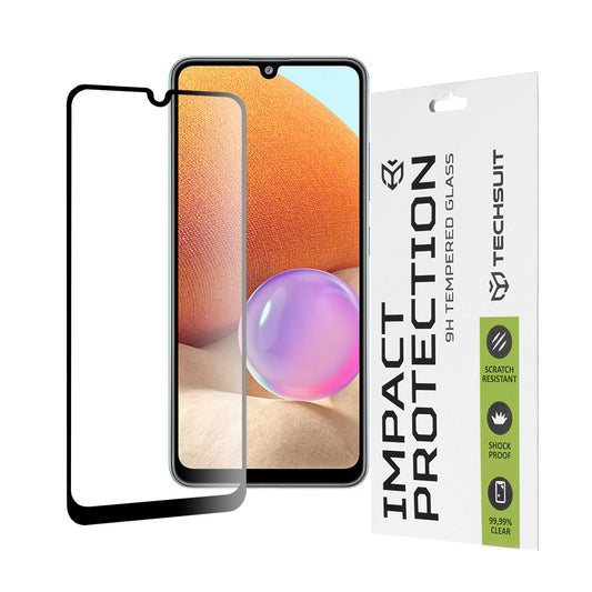 Протектор за екран Techsuit за Samsung Galaxy A33 5G A336 / A32 A325, закалено стъкло, пълно залепване, 111D, черен