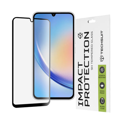 Протектор за екран Techsuit за Samsung Galaxy A34 A346, закалено стъкло, Full Glue, 111D, черен