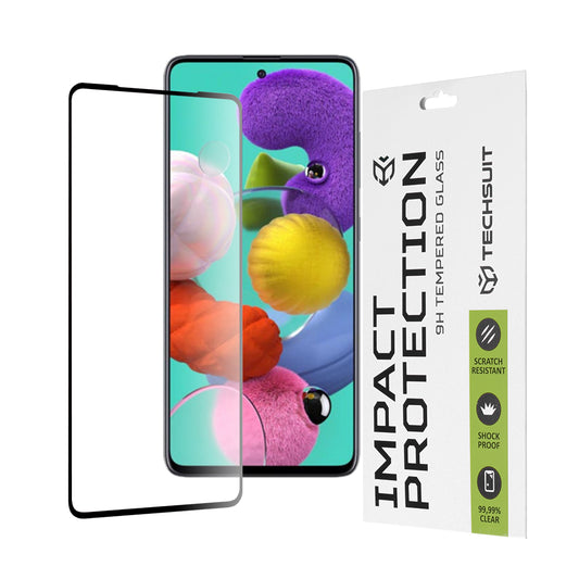 Протектор за екран Techsuit за Samsung Galaxy A51 5G A516 / A51 A515, закалено стъкло, Full Glue, 111D, черен