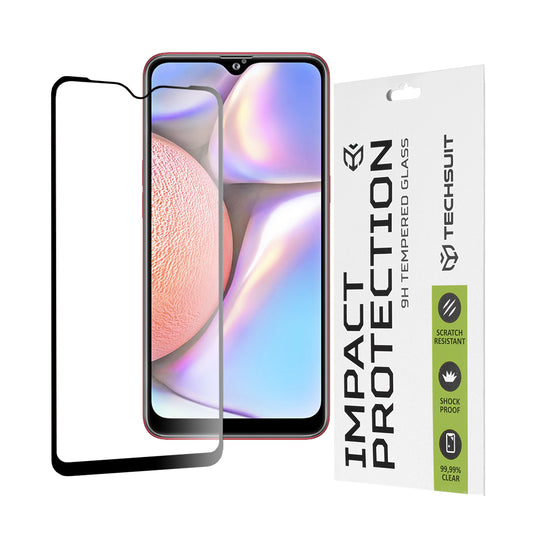Протектор за екран Techsuit за Samsung Galaxy M01s M017 / A10s A107 / A10 A105 / M10 M105, закалено стъкло, Full Glue, 111D, черен